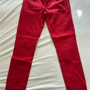 Vibrant Red Skinny Women's Jeans